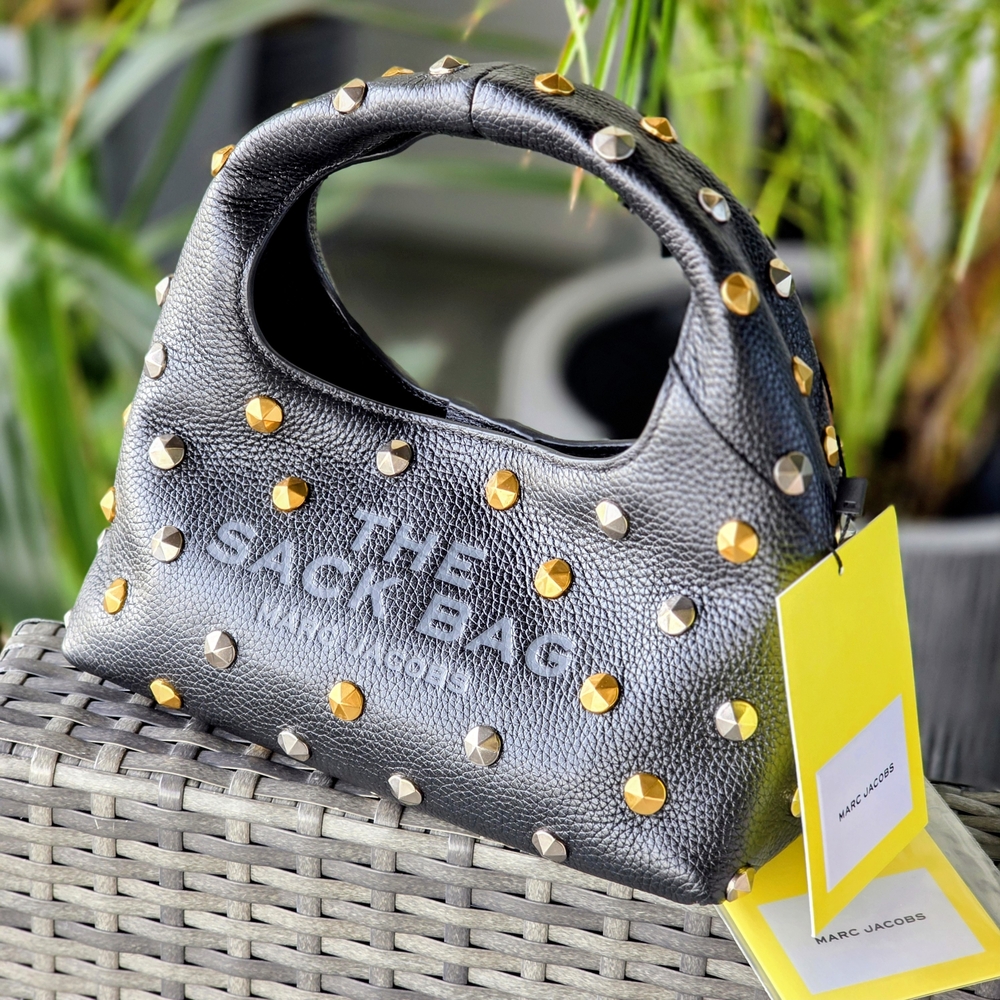 Marc Jacobs Black Studded Sack Bag